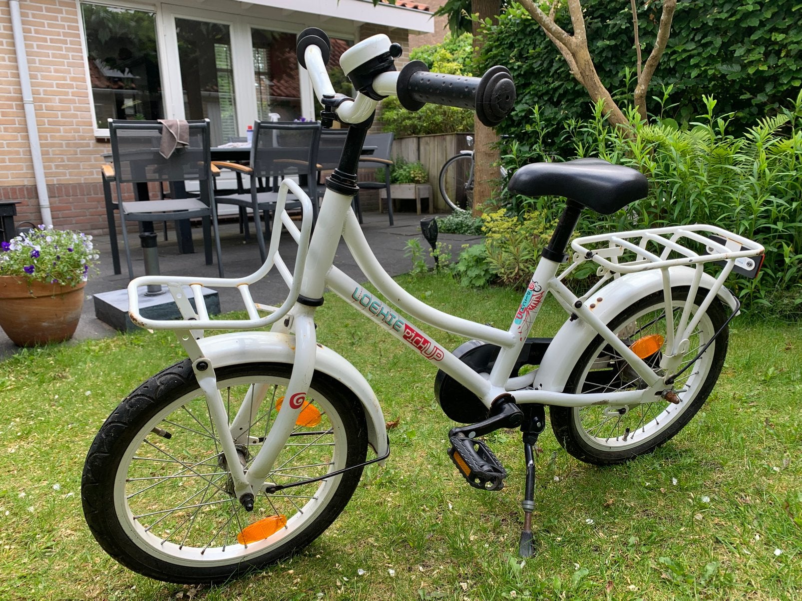 Kinderfiets 16 inch, Fietsen en Brommers, Fietsen | Meisjes, Ophalen, Terugtraprem, Gebruikt, Loeki