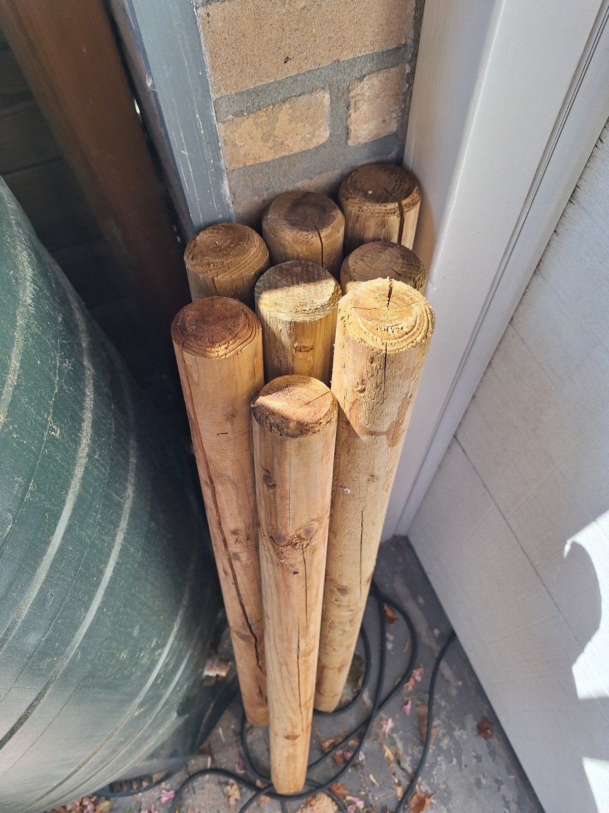 8 geïmpregneerde paaltjes, Ophalen, Minder dan 180 cm, Palen