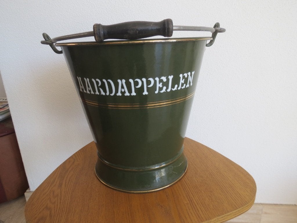 Vintage Emaille Emmer - Groen, Ophalen of Verzenden