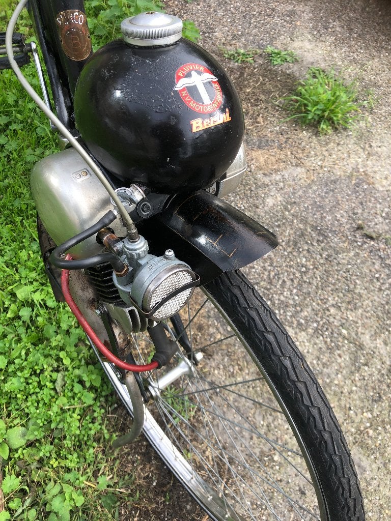 Berini M 13 eitje op Amsterdamse Burco fiets, 0 versnellingen, 36 cc, Maximaal 25 km/u, Ophalen