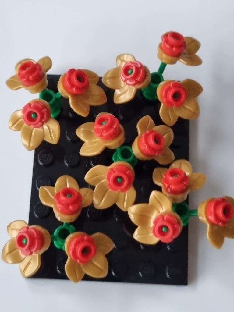 Set van 5 nieuwe lego bloemen groen / rood / goud, Ophalen of Verzenden, Nieuw, Losse stenen, Lego