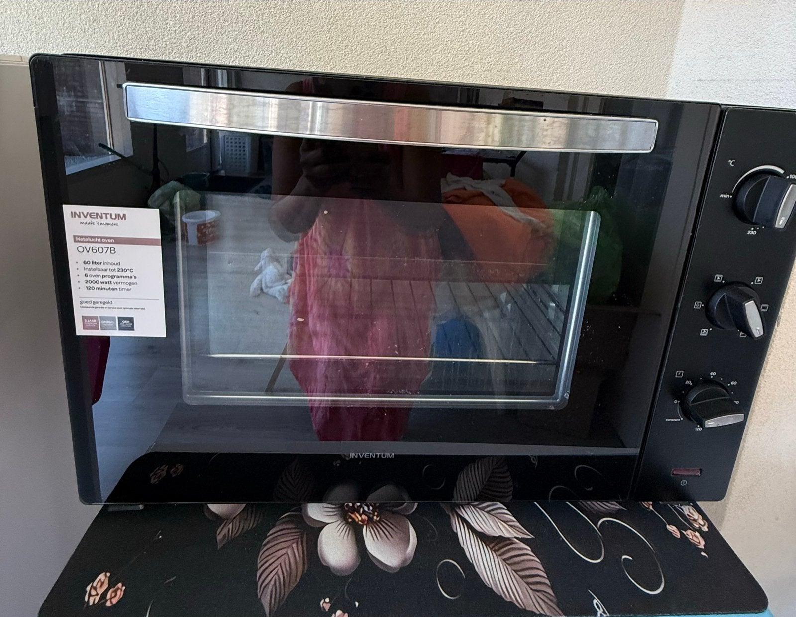 Inventum OV607B Mini-oven - Zo goed als nieuw, Ophalen, Minder dan 45 cm, Zo goed als nieuw, Inventum