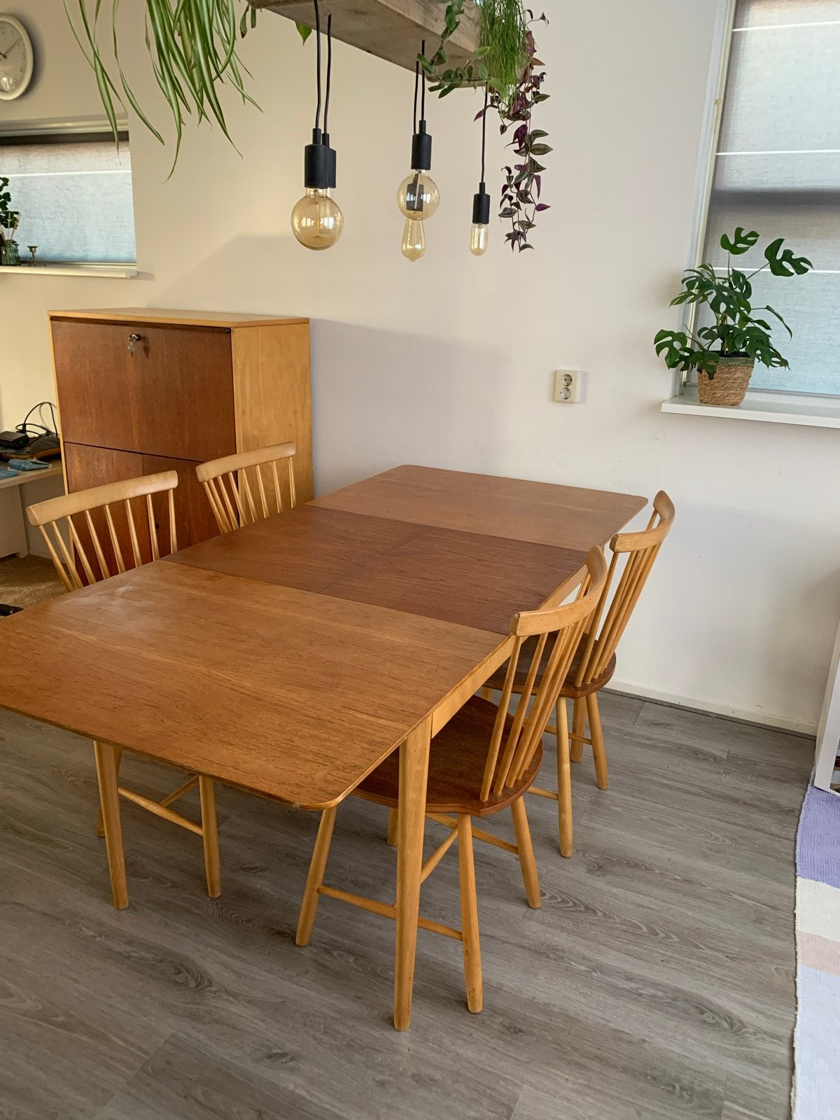 Set van 4 vintage Pastoe stoelen, Huis en Inrichting, Ophalen, Gebruikt, Bruin, Vier