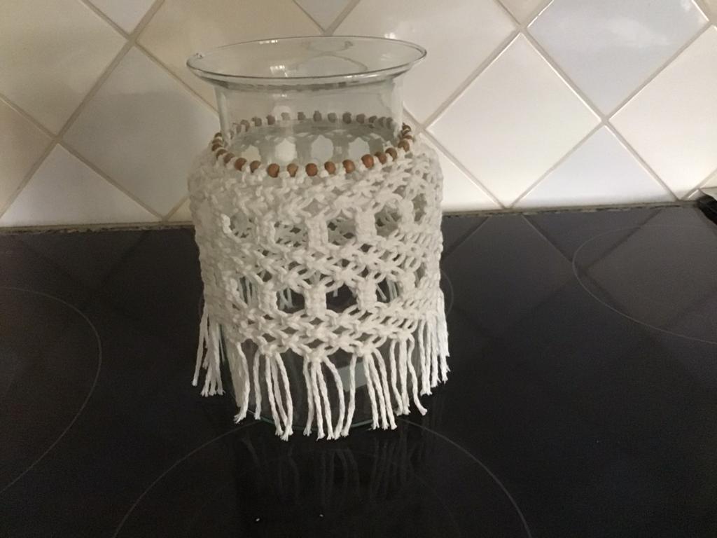 Windlicht Macramé, Ophalen of Verzenden, Zo goed als nieuw, Overige materialen, Minder dan 25 cm