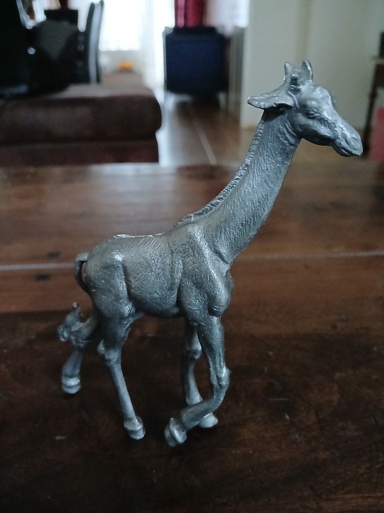 Tinnen giraf,12cm hoog, Ophalen of Verzenden, Zo goed als nieuw, Dier