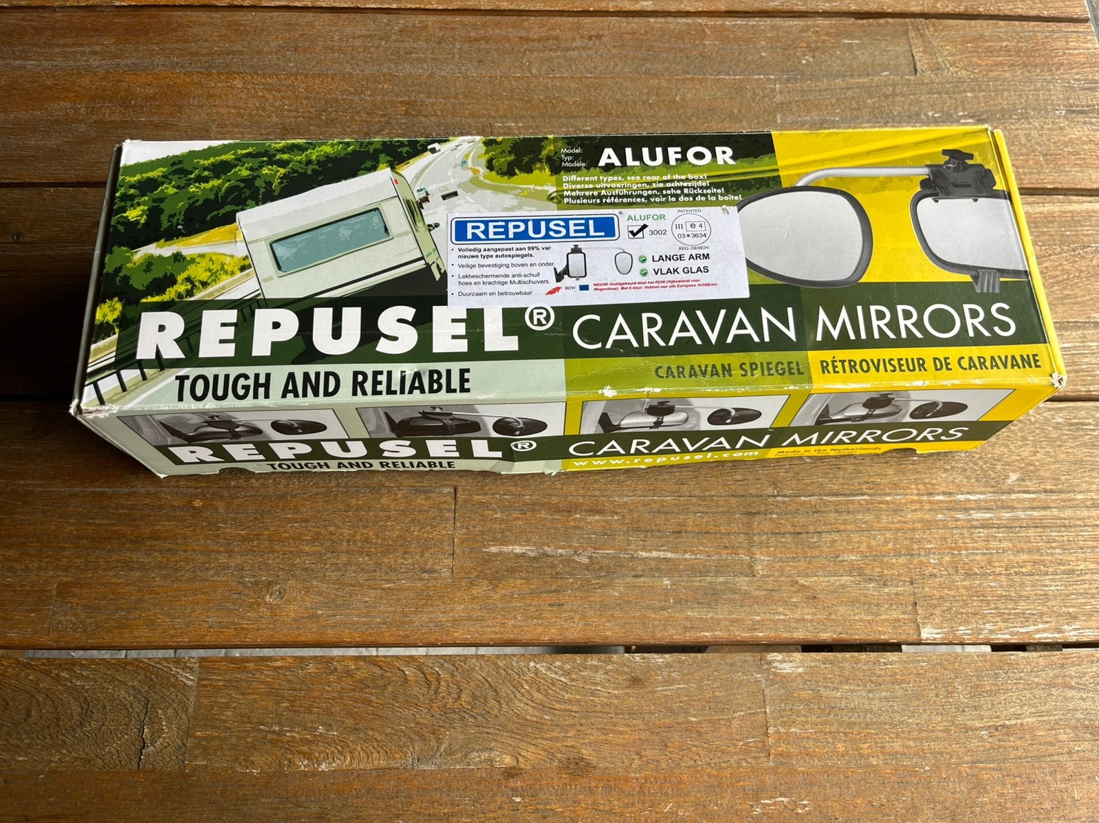 Alufor repulse caravan mirrors spiegelset, Caravans en Kamperen, Ophalen, Zo goed als nieuw