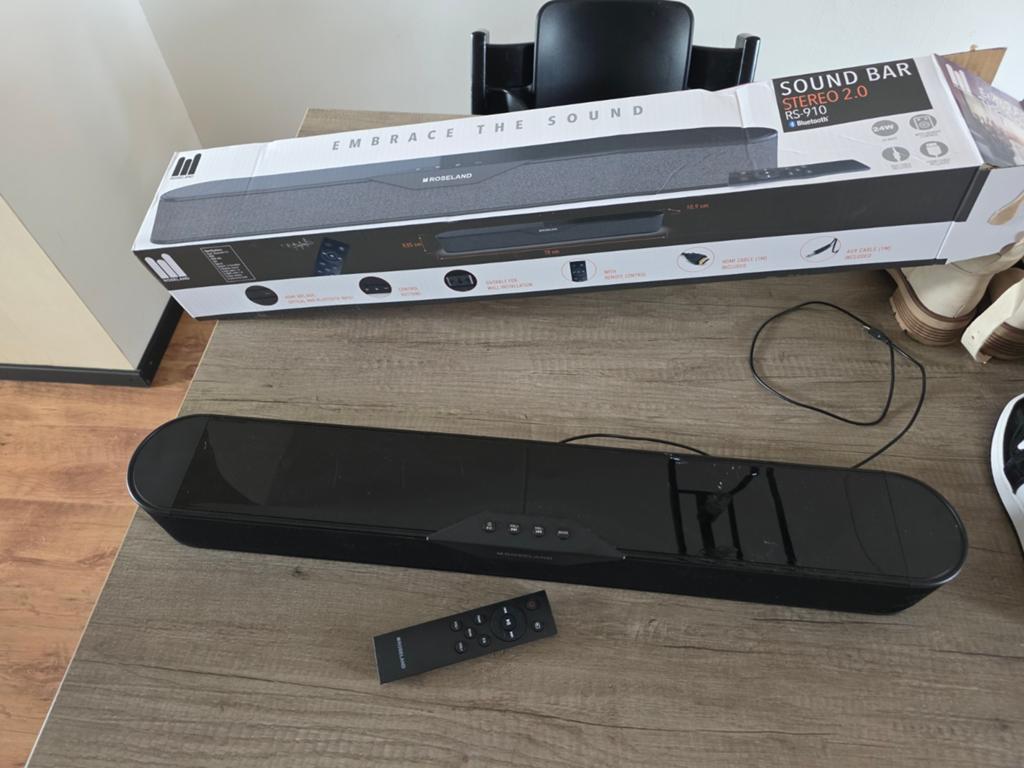 roseland Soundbar Stereo 2.0 RS-910 met afstandsbediening, Ophalen, Bluetooth, Zo goed als nieuw