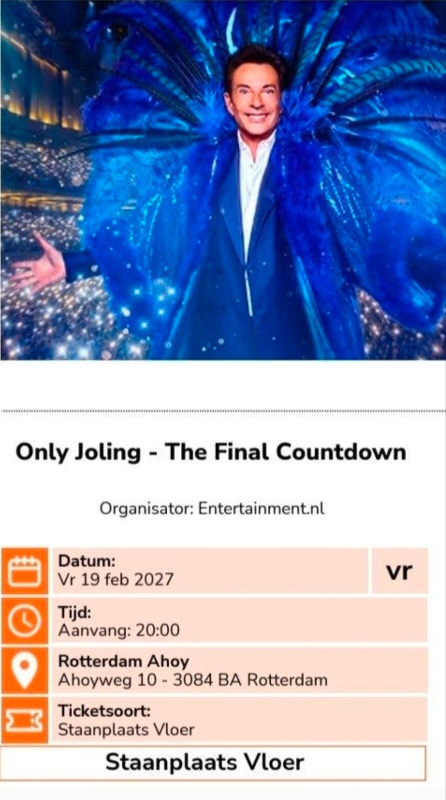 Gerard Joling kaarten 5x, Eén persoon