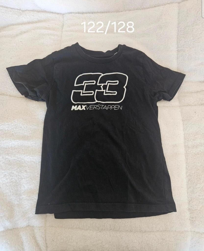 Max Verstappen T-shirt Zwart Maat 122/128, Kinderen en Baby's, Gebruikt, Ophalen of Verzenden, Shirt of Longsleeve, Jongen