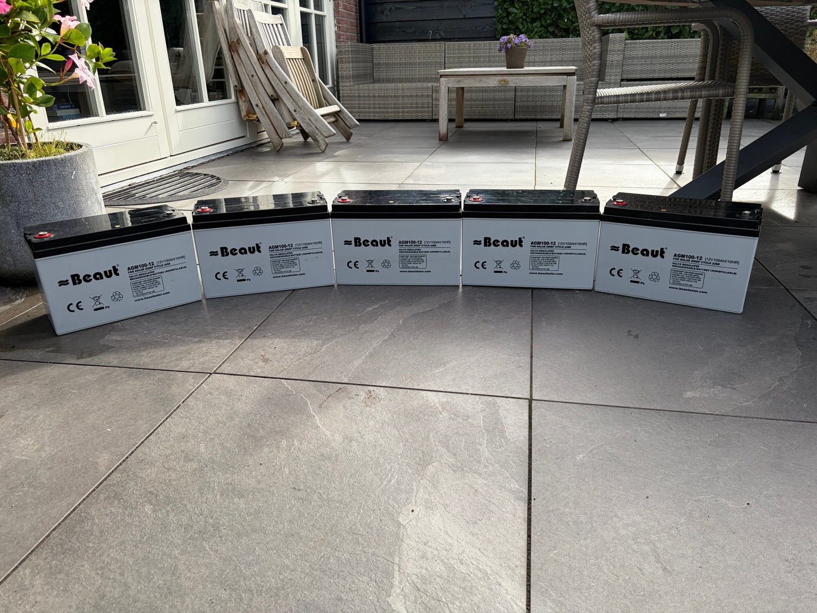 5x Beaut AGM 100AH -12V Accu's - Prima Conditie, Gebruikt