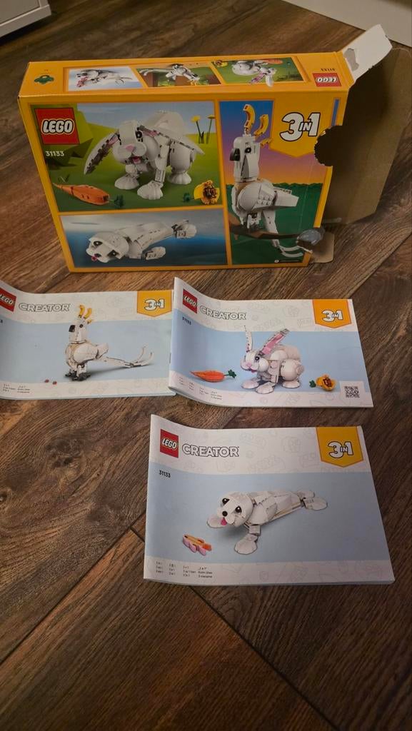 LEGO Creator 3in1 Wit Konijn 31133, Ophalen, Zo goed als nieuw, Overige merken