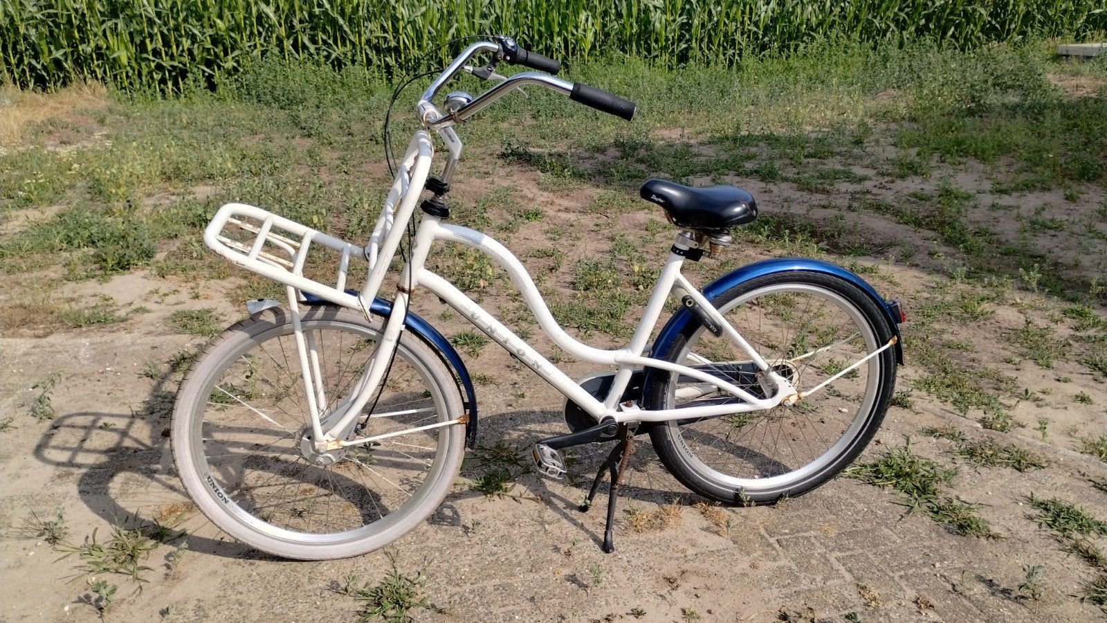 Een witte meiden transportfiets 26 inch, Ophalen, Gebruikt, Staal, Union
