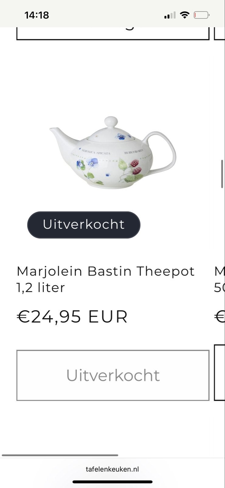 Marjolein Bastin Theepot 1,2 liter - Bloemen en Bessen, Ophalen of Verzenden, Nieuw