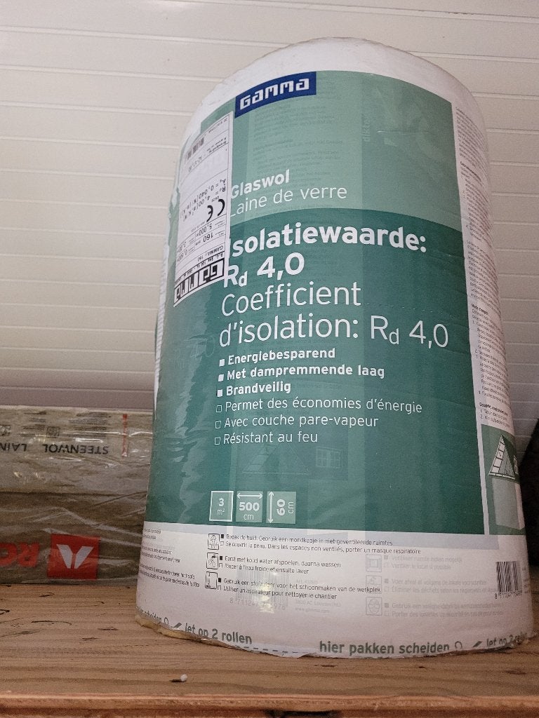 Isolatiemateriaal: Glaswol, Steenwol en Isolatiekorrels, Ophalen, Dakisolatie, 12 cm of meer, Nieuw