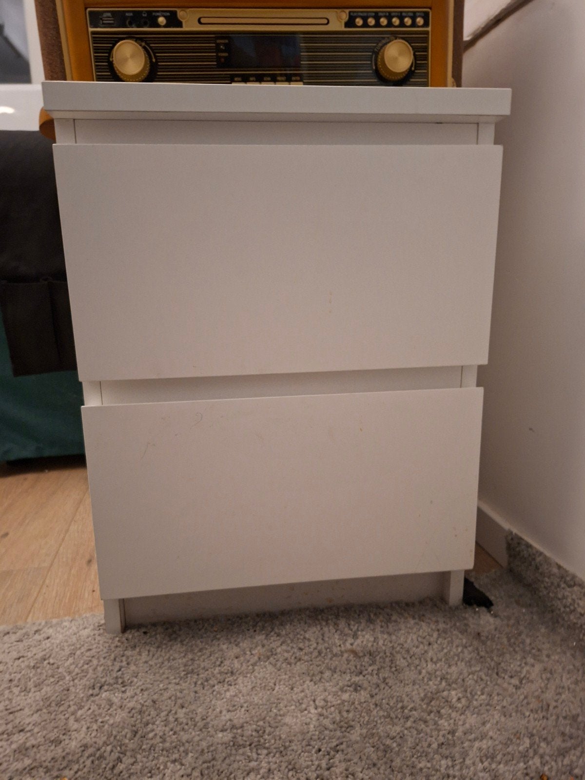 IKEA MALM ladekast met 2 lades - wit, Ophalen, Gebruikt, Minder dan 45 cm, Minder dan 55 cm