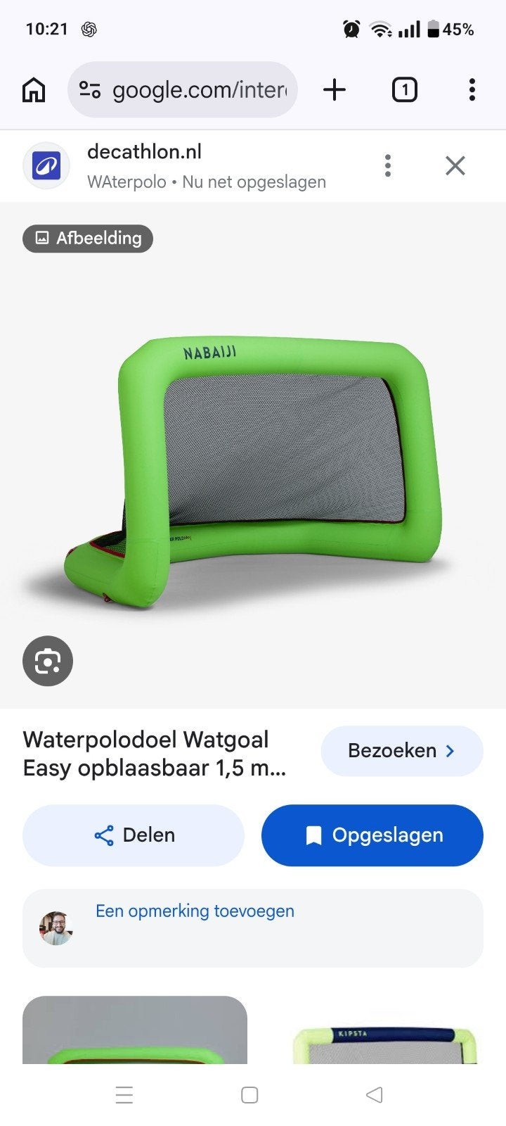 Waterpolo set van Decathlon 2 stuks NABAIJI, Ophalen of Verzenden, Zo goed als nieuw