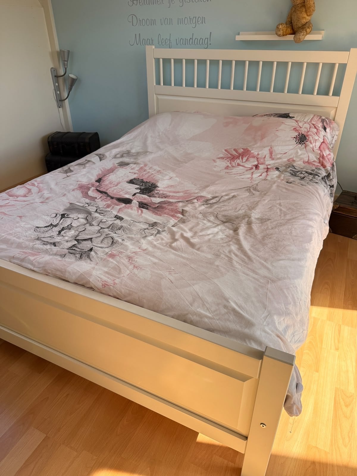 IKEA Bed 140x200 wit, Ophalen, Gebruikt, Wit, Tweepersoons