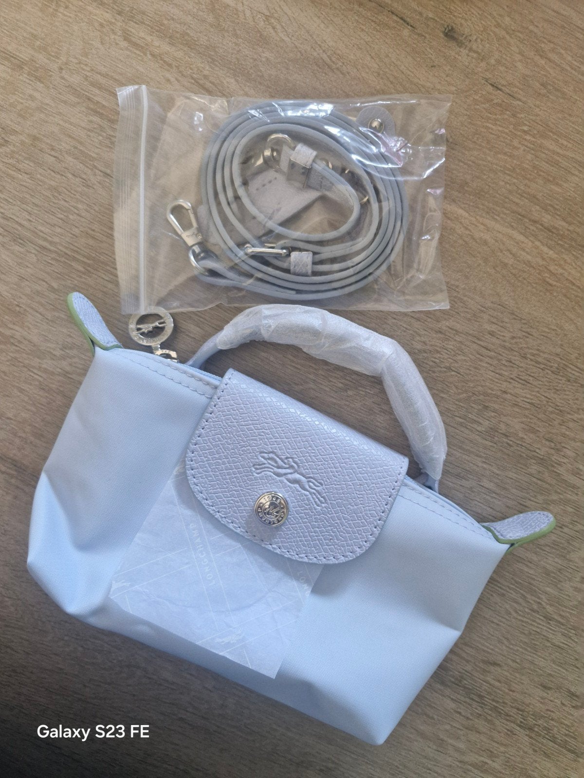 Nieuwe Longchamp Le Pliage Mini Handtas Navy/Taro, Ophalen of Verzenden, Nieuw, Blauw, Handtas