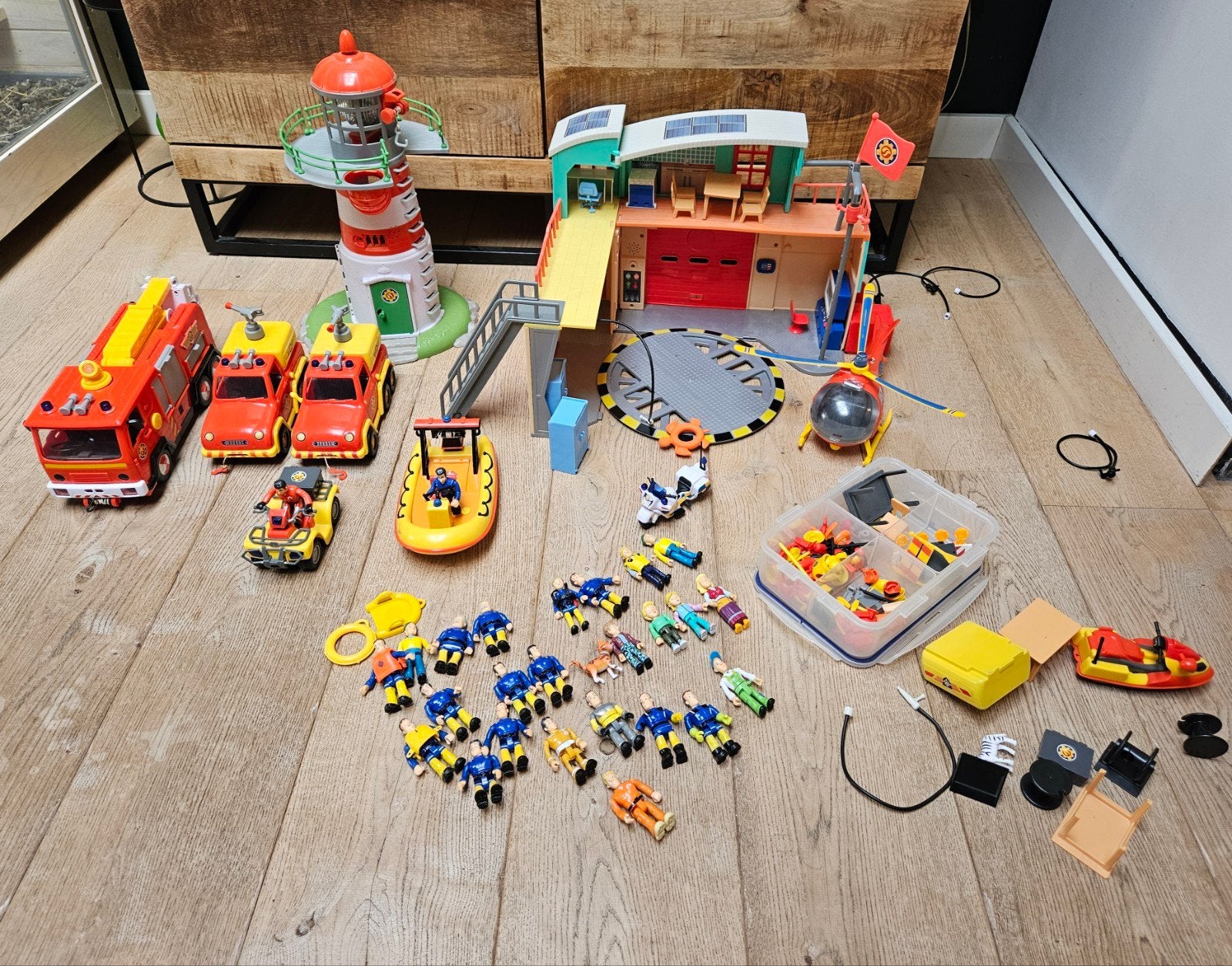 Brandweerman Sam speelgoed; voertuigen en poppetjes, Ophalen, Gebruikt, Speelset