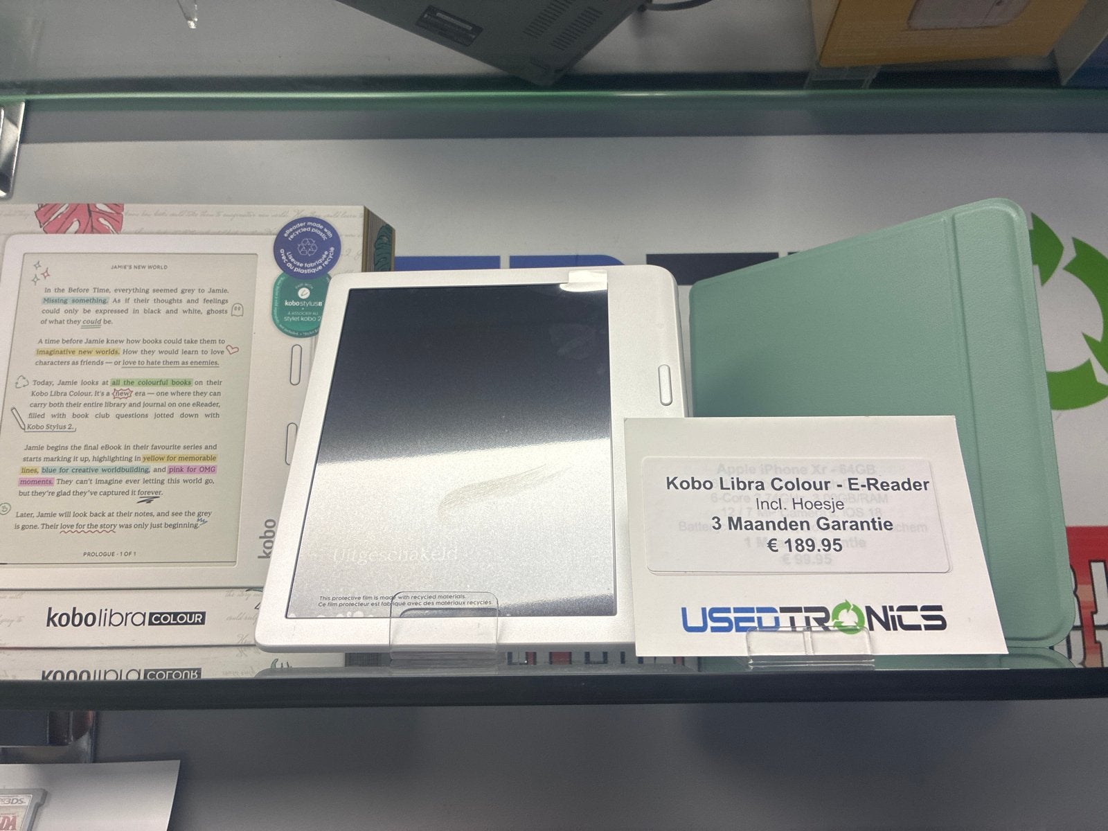 Kobo Libra Colour E-Reader met hoesje en 3 maanden garantie, Ophalen of Verzenden, Zo goed als nieuw, 7 inch, Touchscreen