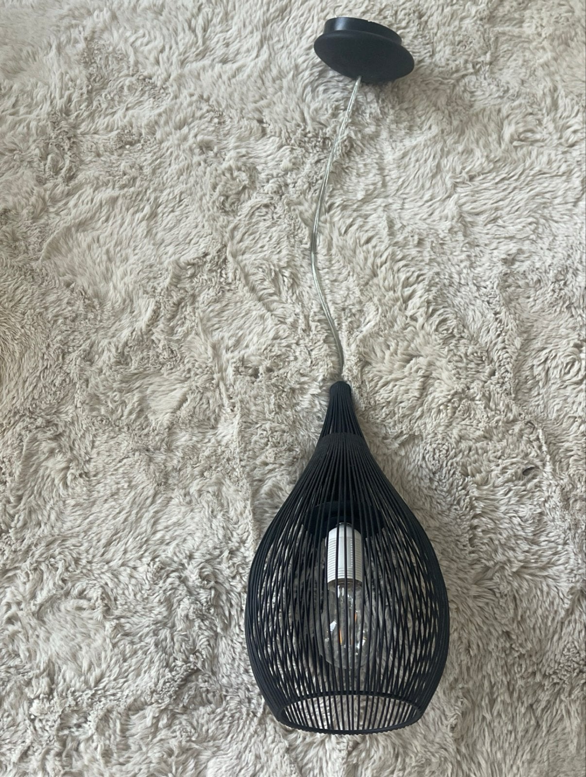 Zwarte design hanglamp van Lucide, Ophalen, Gebruikt, Metaal, E27 (groot)