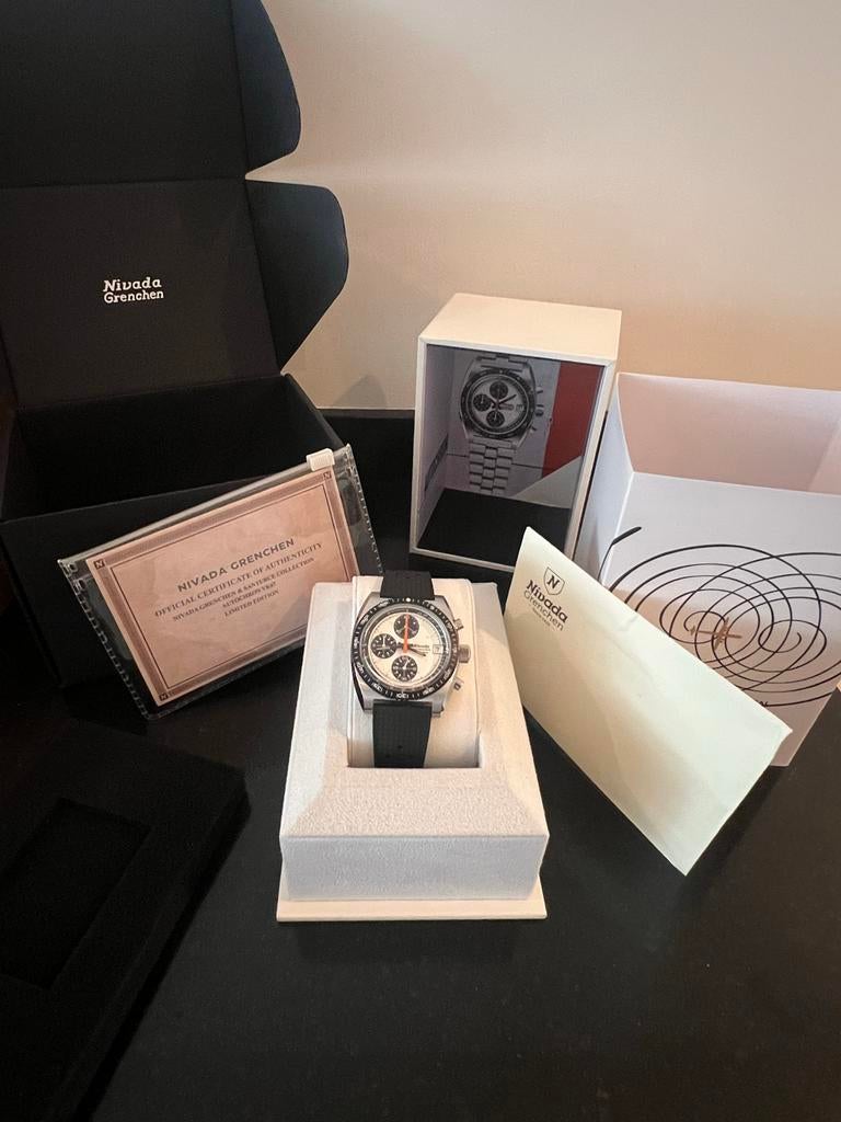 Nivada Grenchen autochtron VK67 LIMITED EDITION, Overige merken, Staal, Polshorloge, Overige materialen