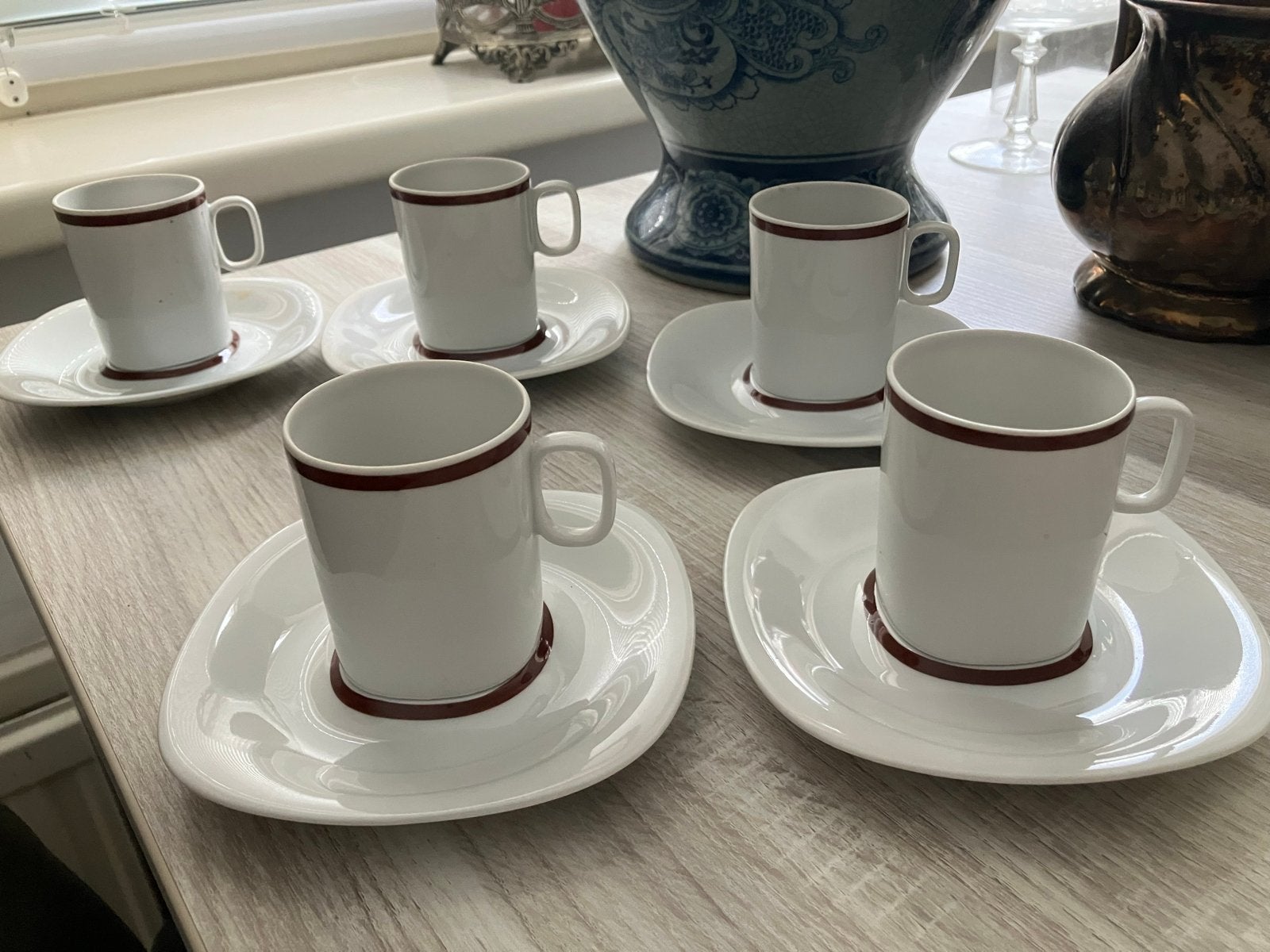 Set van 5 Langenthal Swiss espresso kopjes en schotels, Ophalen of Verzenden