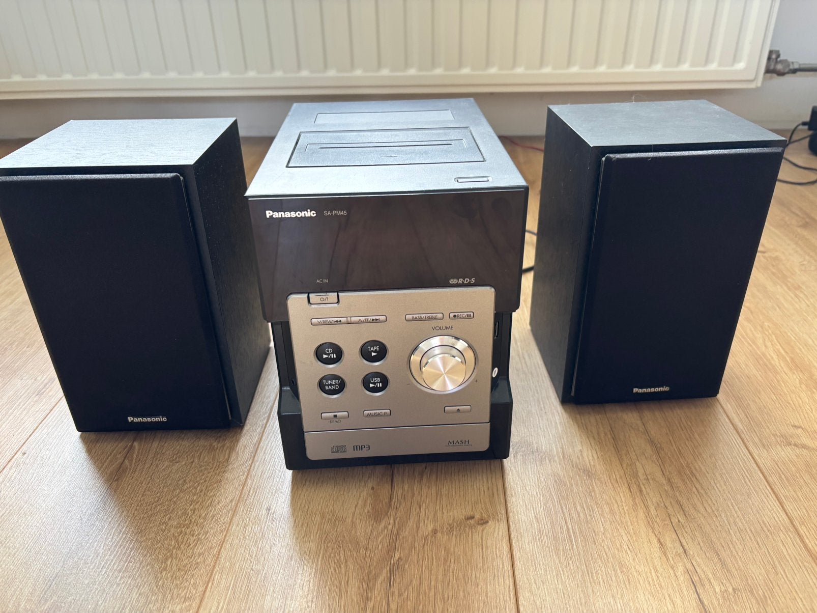 Panasonic SB PM45 stereo toren cd cassette radio, Overige merken, Gebruikt, Ophalen of Verzenden, MP3-aansluiting