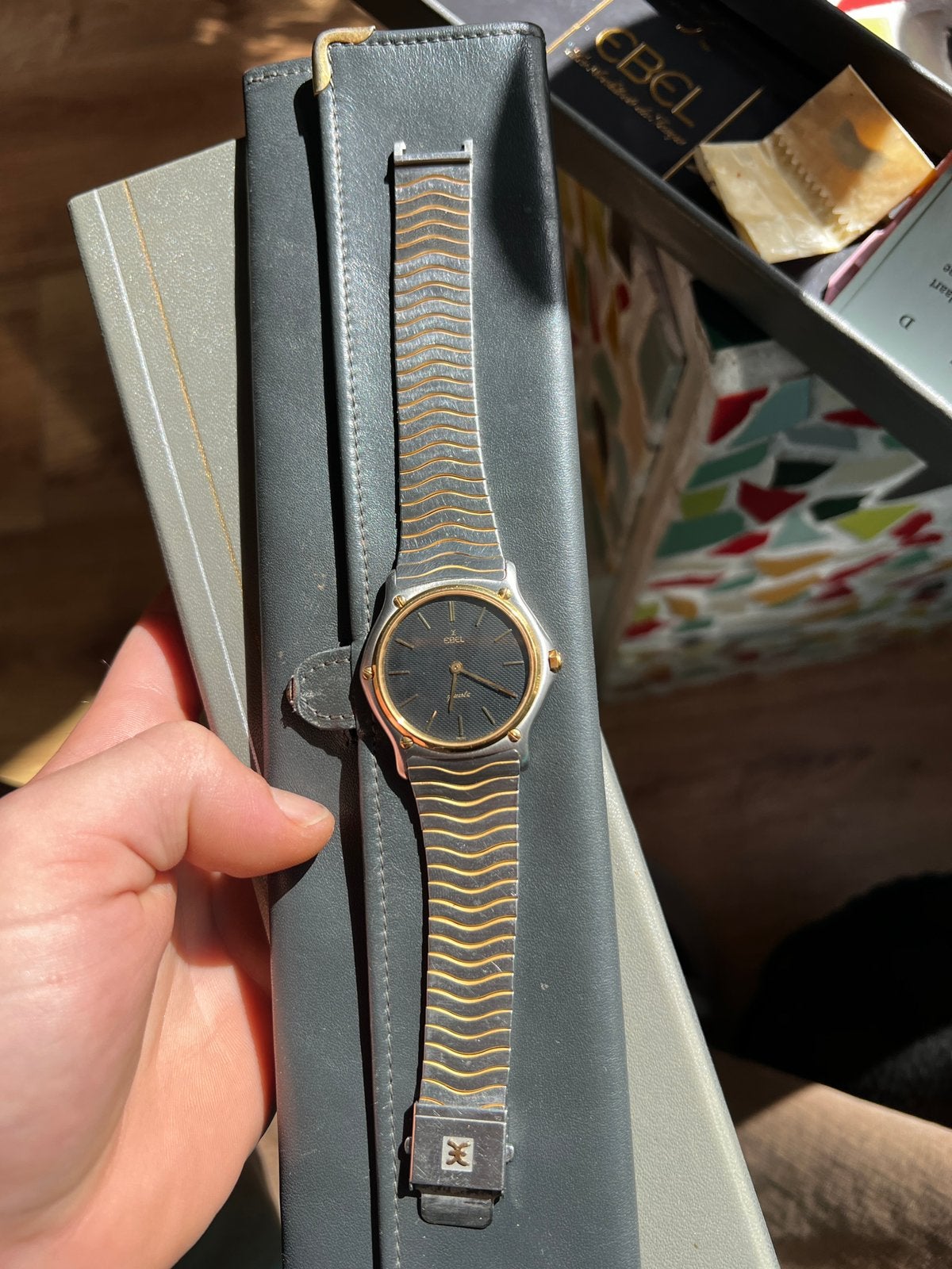 Ebel Gold Sport 181903 Full set Zwarte wijzerplaat, Ophalen of Verzenden, Zo goed als nieuw, Overige merken