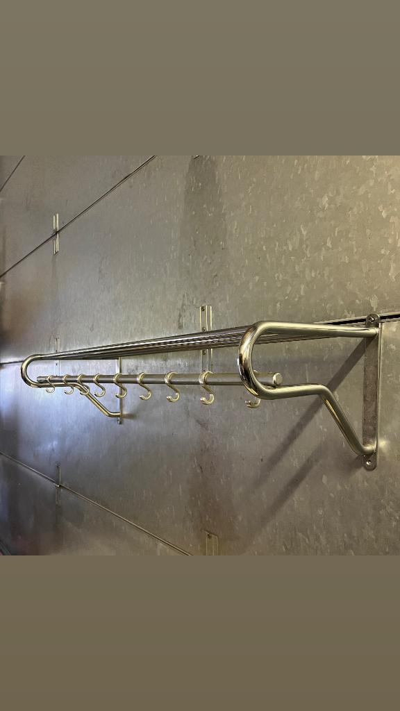 art deco chroom buisframe kapstok met hoedenrek Gispen, Wandkapstok, Gebruikt, Buisframe, Ophalen of Verzenden