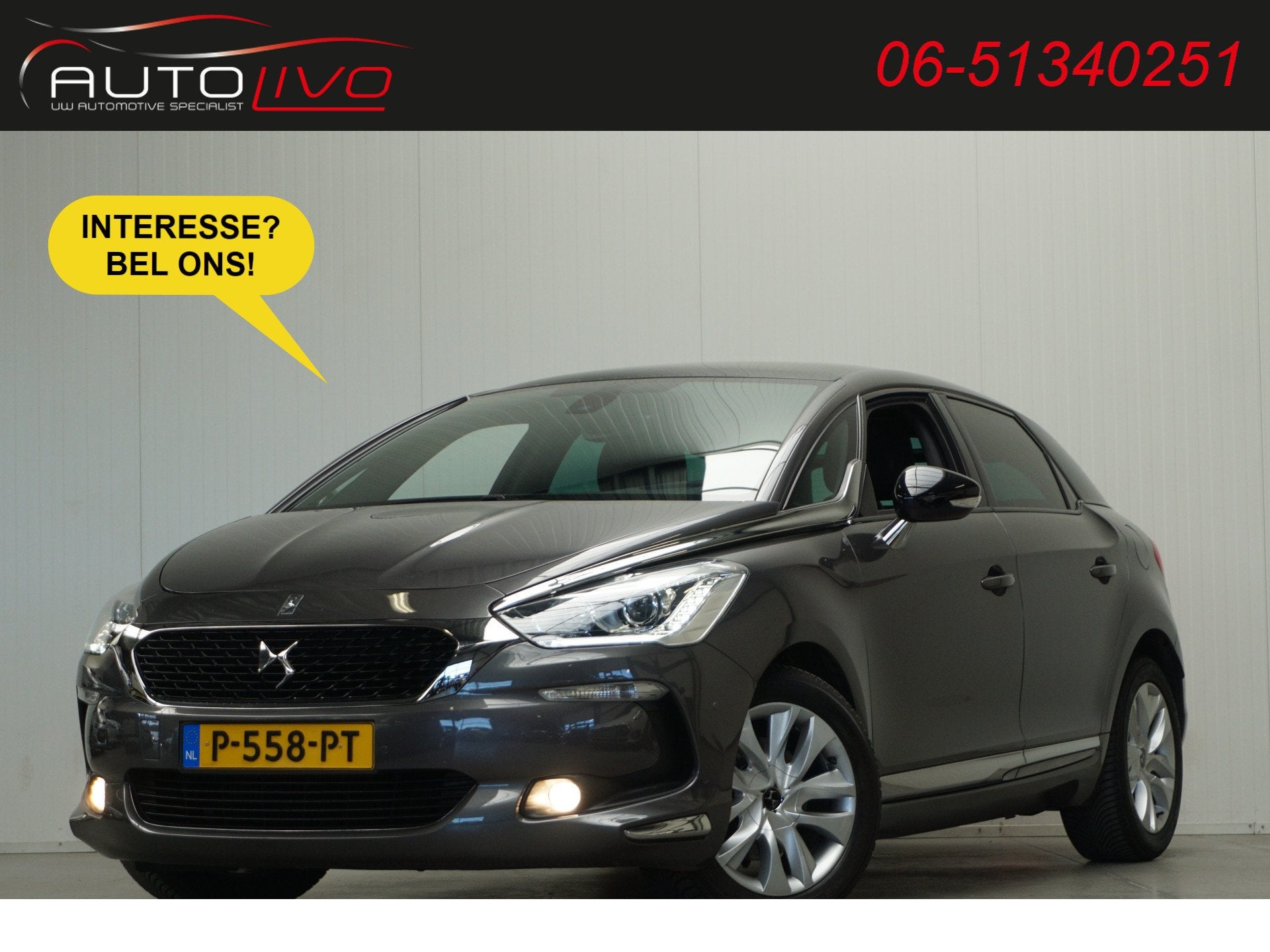 DS DS 5 1.6 THP Chic AUTOMAAT! 165 PK! PANO H. LEER NAVI CLI, Dealer onderhouden, Gebruikt, 4 cilinders, 1404 kg