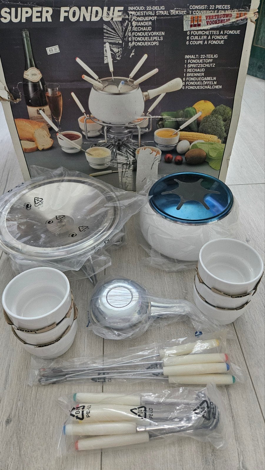 Nieuwe Super Fondue Set - 22-delig met Brander, Ophalen of Verzenden, Nieuw, Brander, Fondueset