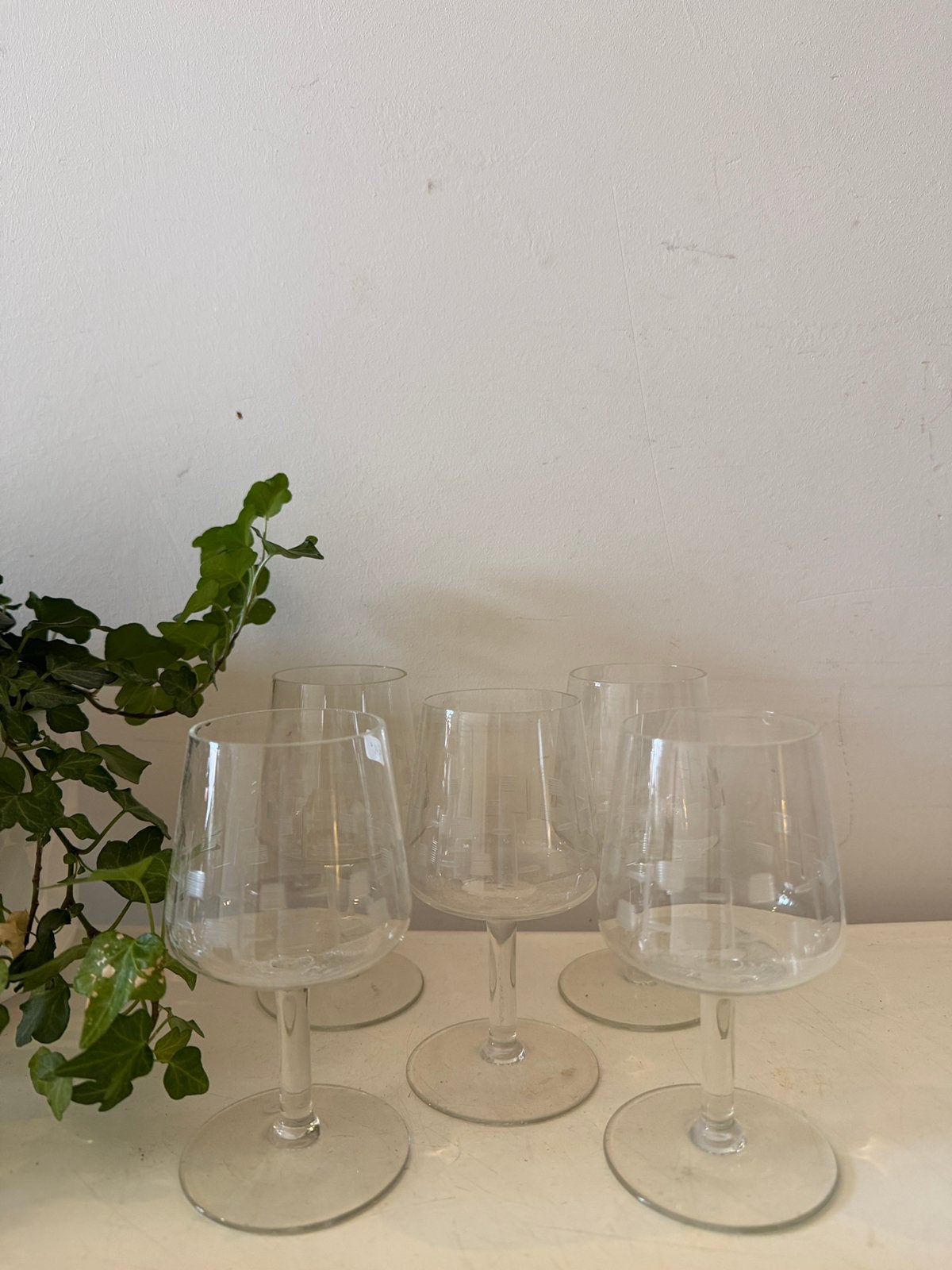 Set van 5 kristallen glaasjes jaren 50/60, Ophalen of Verzenden