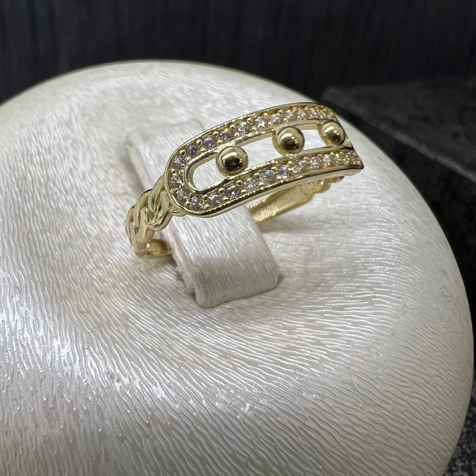 14 karaat gouden ring balletjes model, Ophalen of Verzenden, Zo goed als nieuw, Goud, Dame