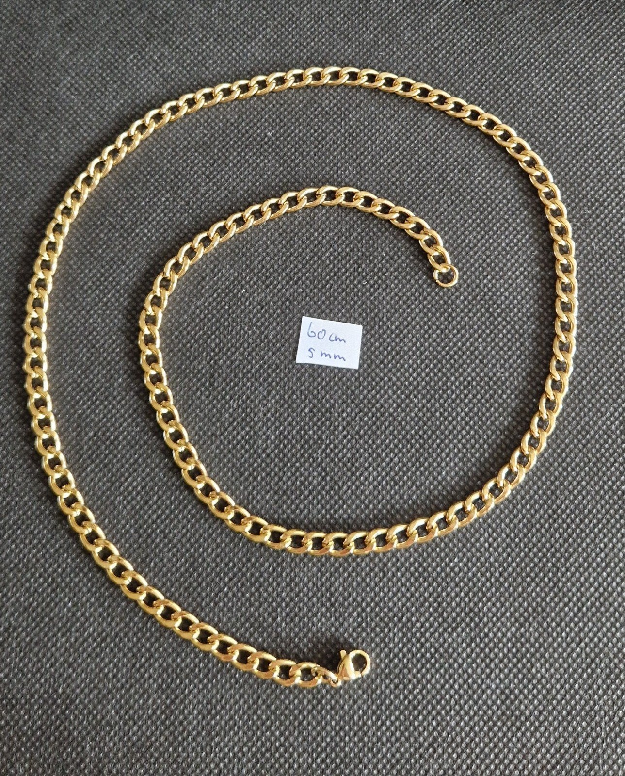 Stoere Cubaanse ketting 60cm - 5mm, Ophalen of Verzenden, Nieuw, Goud