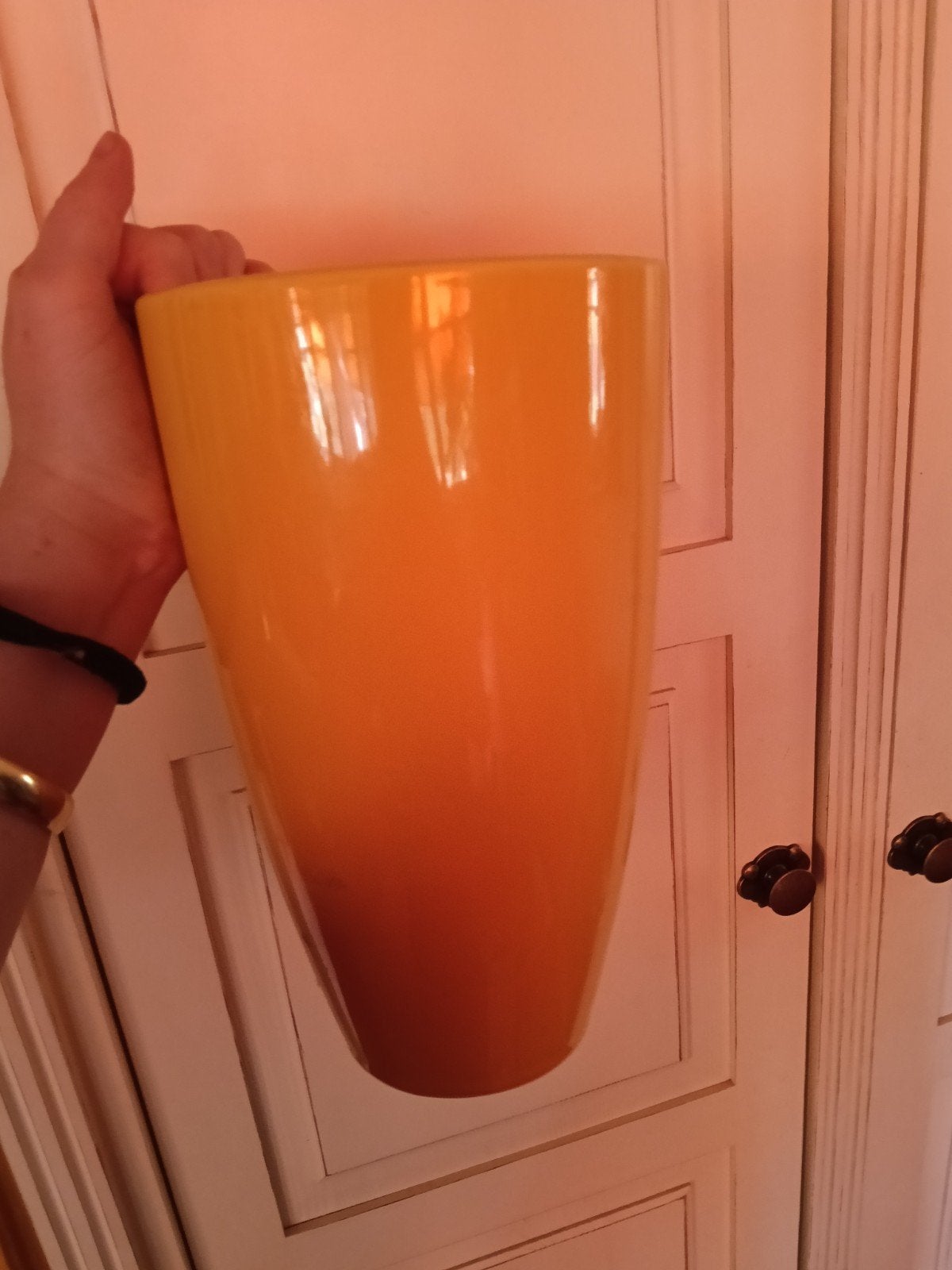 Oranje glazen vaas, modern design, Ophalen of Verzenden