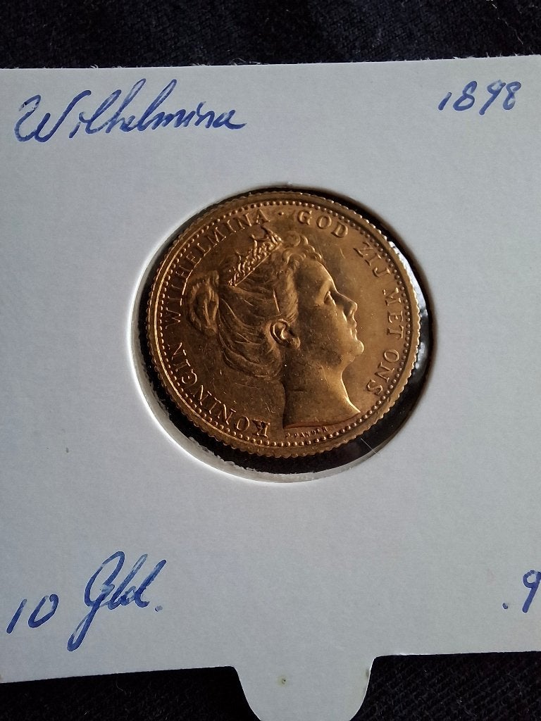 Gouden tientje 1898, Postzegels en Munten, Munten | Nederland, Verzenden, Goud, Koningin Wilhelmina, Losse munt