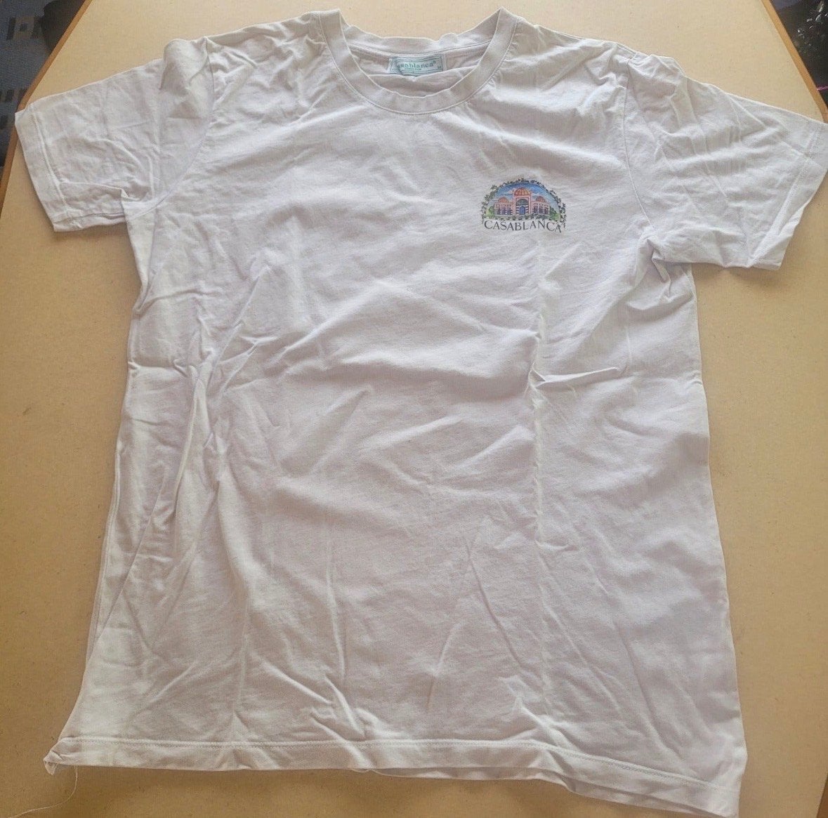 Wit T-shirt met Casablanca print - Maat M, Ophalen of Verzenden, Gedragen, Maat 48/50 (M), Wit