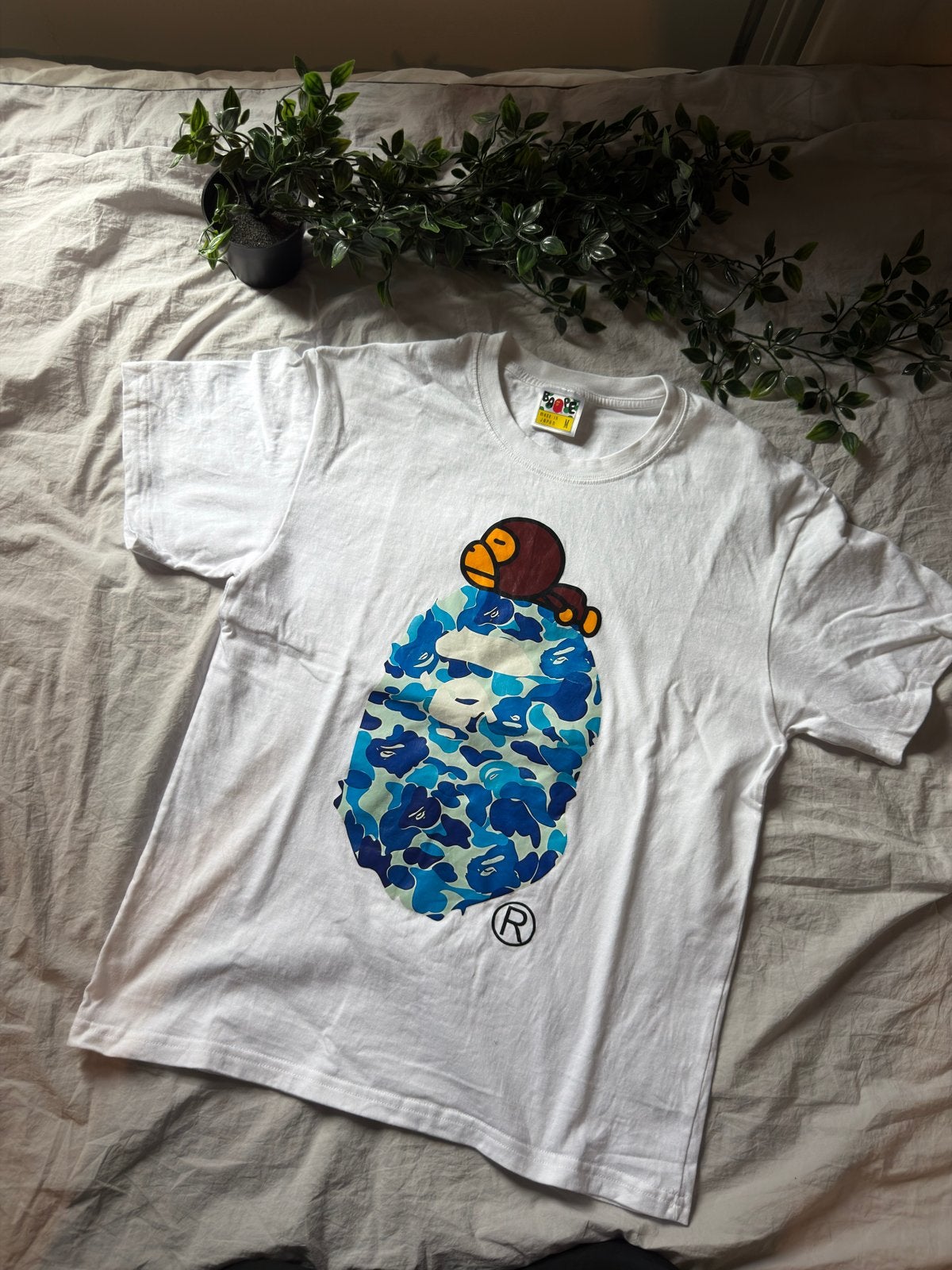 BAPE Baby Milo T-shirt Blauw Maat M, Verzenden, Gedragen, Maat 48/50 (M), Blauw