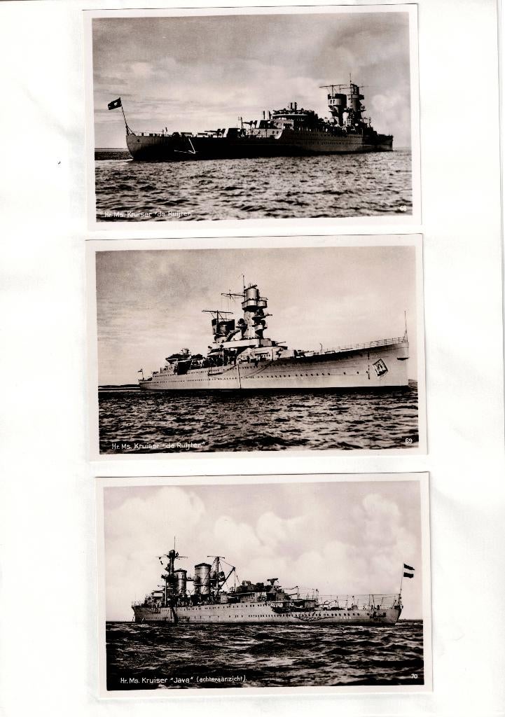Drie ansichtkaarten van marineschepen 4, Verzamelen, Militaria | Algemeen, Ophalen of Verzenden, Marine, Nederland, Foto of Poster