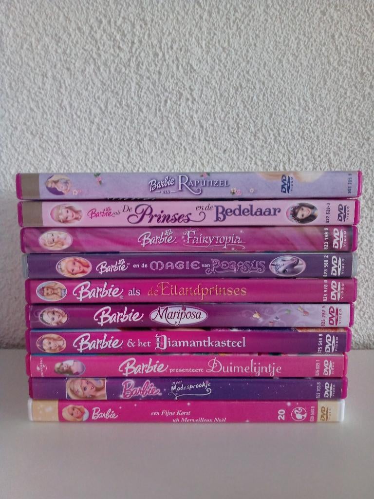 BARBIE DVD’S (10 stuks), Europees, Gebruikt, Tekenfilm, Ophalen of Verzenden
