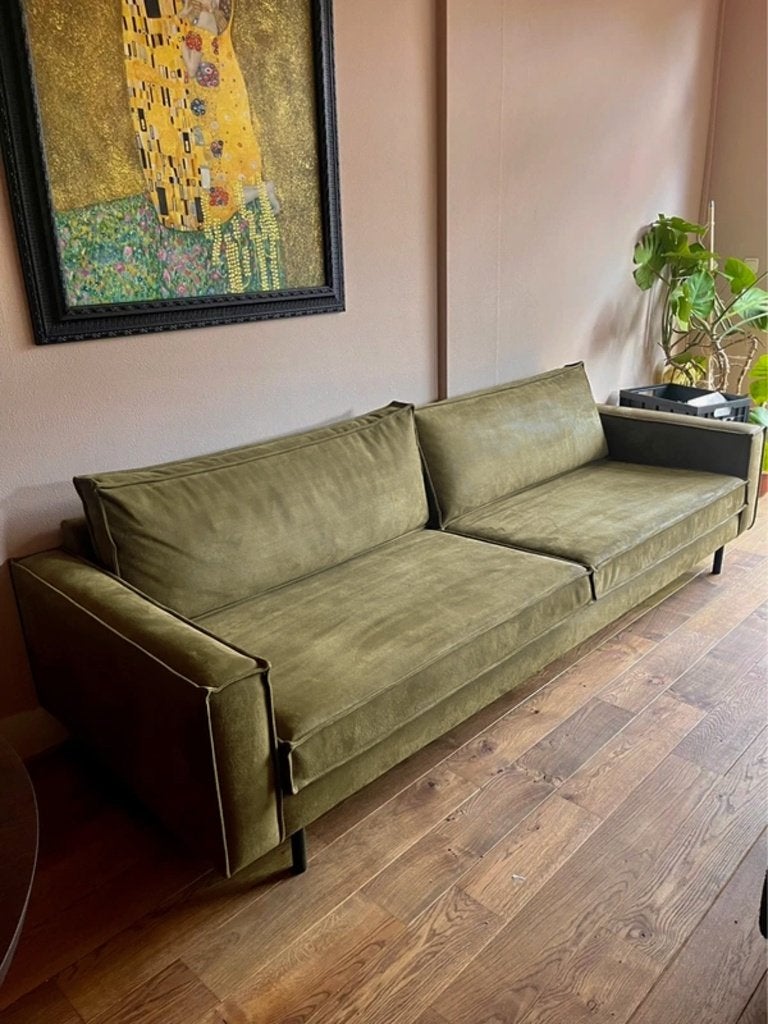 Nous Living Lexington 4-zits bank – mosgroen ecoleer, Huis en Inrichting, Banken | Bankstellen, 250 tot 300 cm, 75 tot 100 cm