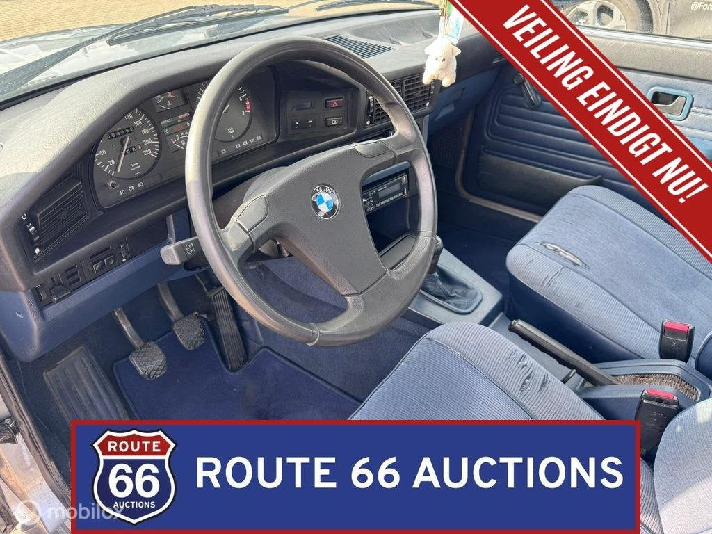 BMW 518i | 1985 | Route 66 Auctions, Auto's, Oldtimers, Overige carrosserieën, Zwart, Bedrijf, Handgeschakeld