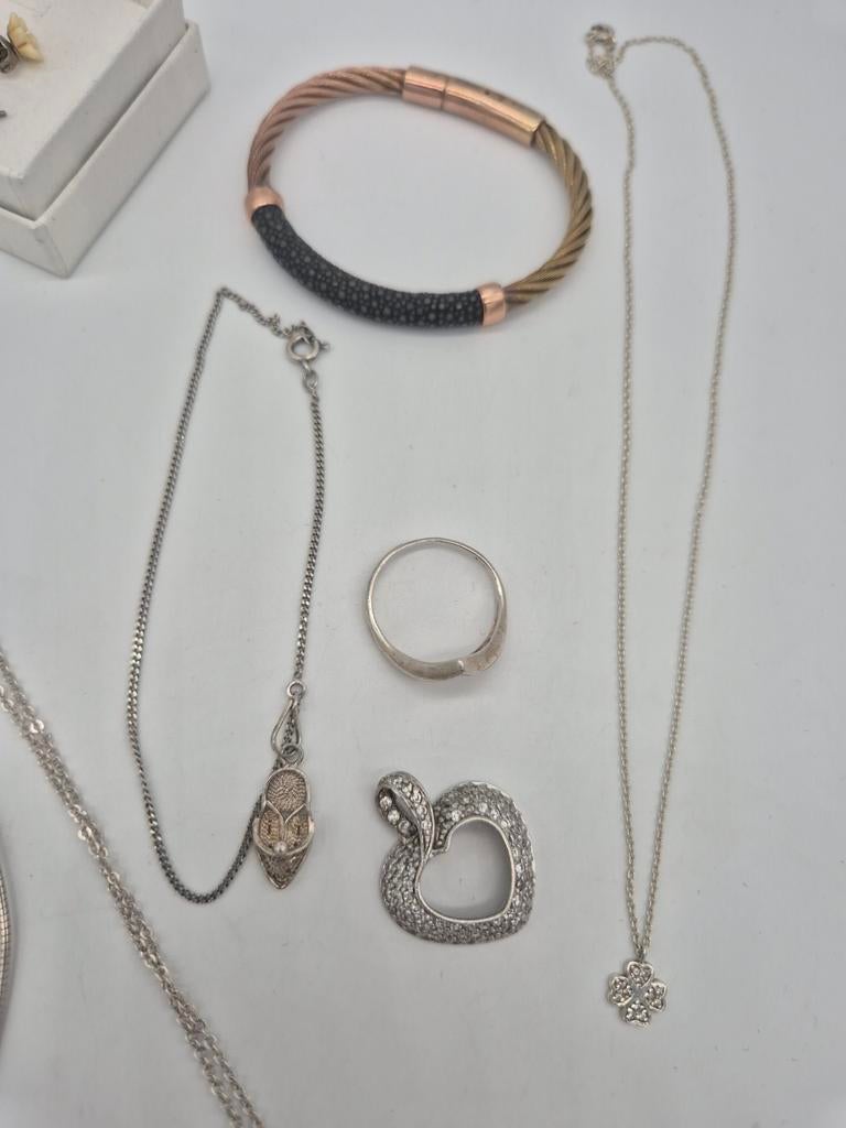 Lotje zilveren sieraden, Sieraden, Tassen en Uiterlijk, Met kristal, Gebruikt, Verzenden, Dame