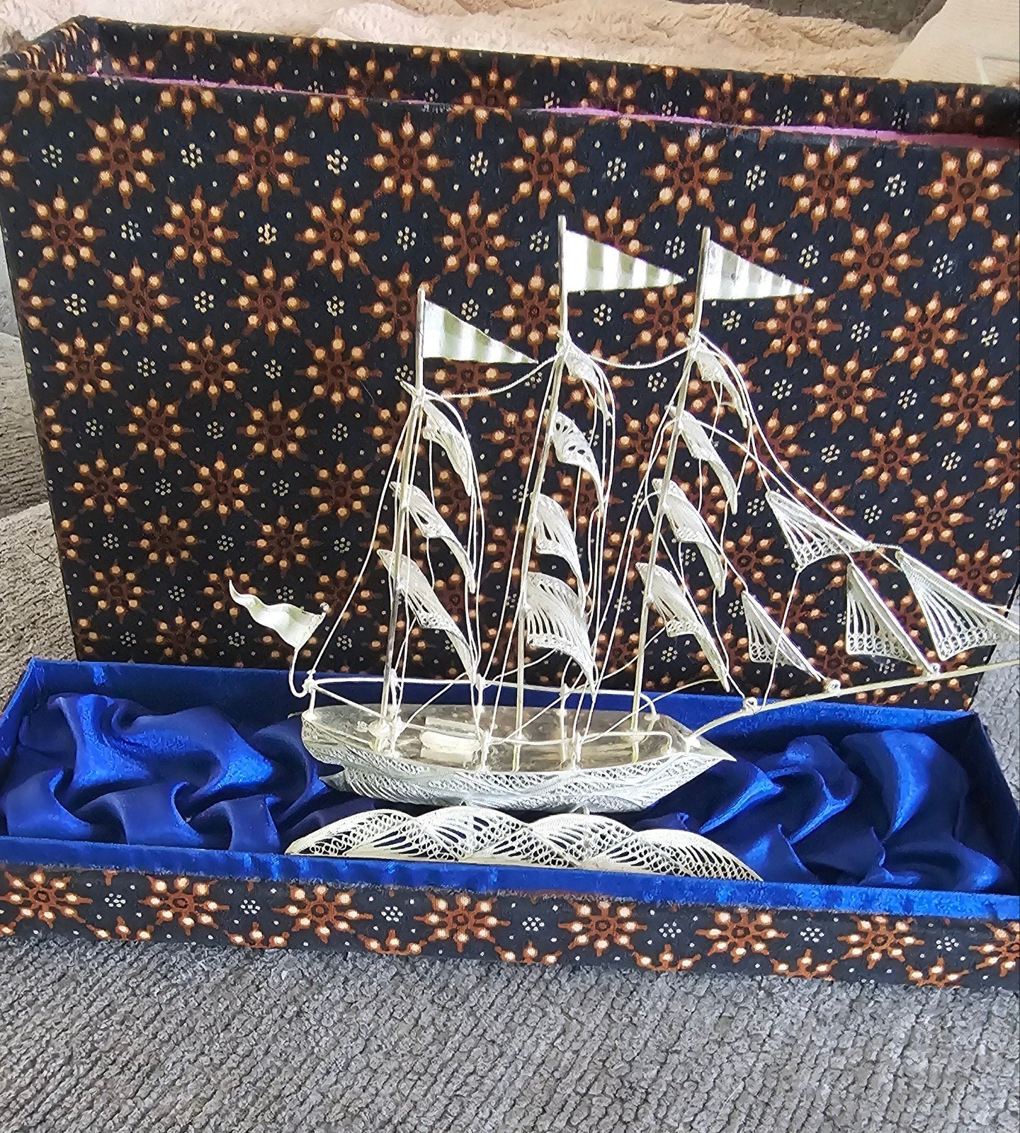 Filigrain zilveren boot, Ophalen of Verzenden, Zilver