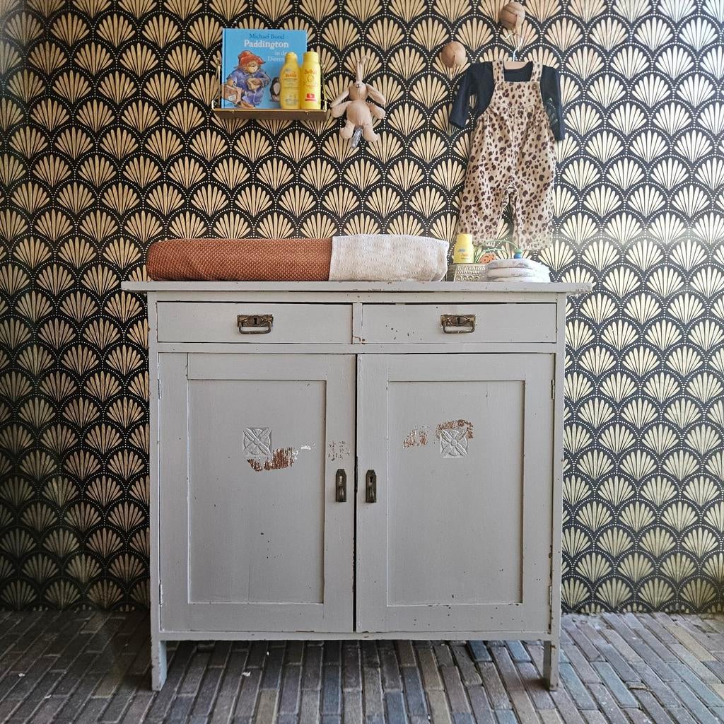 Vintage houten commode/kastje met lades, Huis en Inrichting, Kasten | Overige, Gebruikt, Ophalen