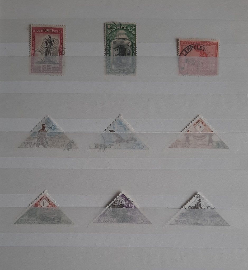 1 Kaart Postzegels Belgisch Congo en République Du Congo N 2, Ophalen, Overige landen, Gestempeld