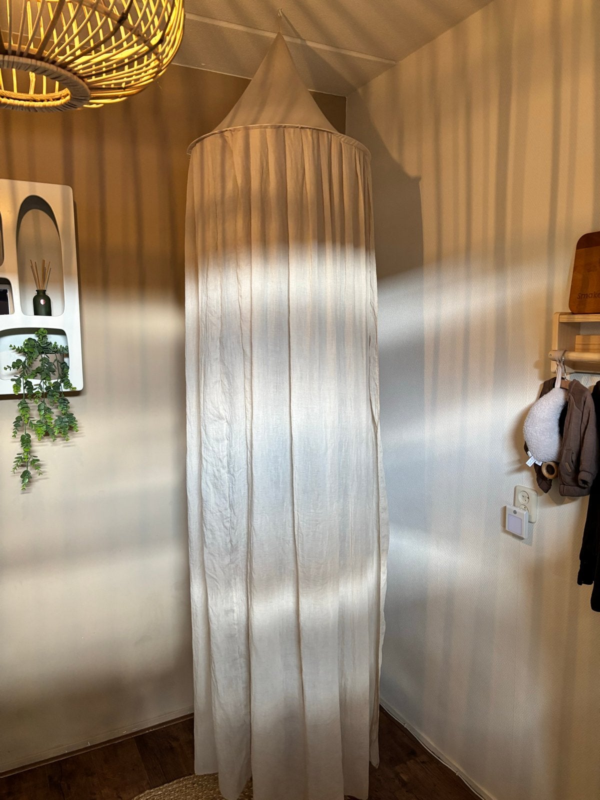 Mooie witte bedhemel voor baby- of kinderkamer, Ophalen of Verzenden, Zo goed als nieuw, Minder dan 140 cm, Minder dan 70 cm