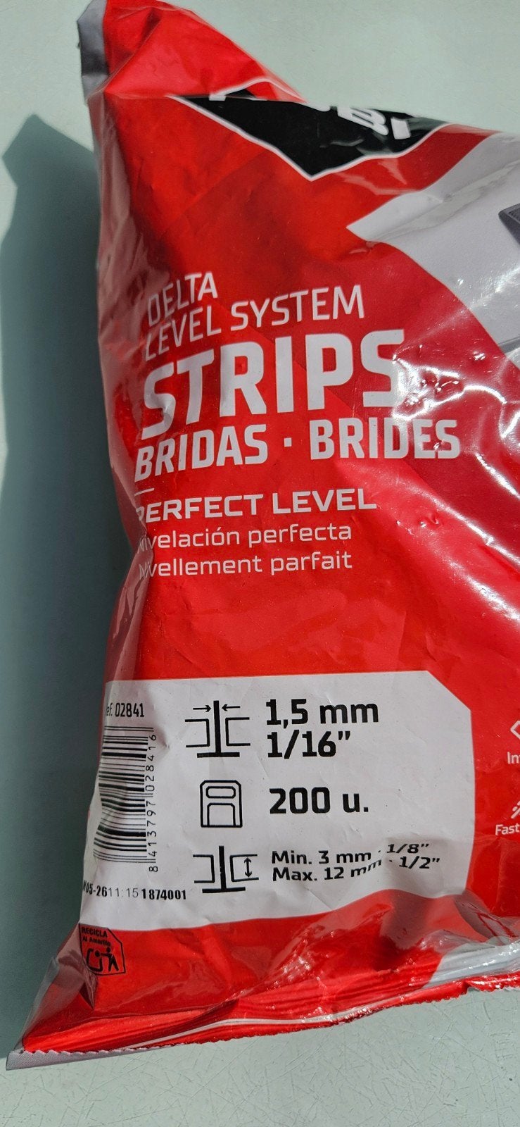 Rubi Delta Level System Strips 1,5 mm - 200 stuks, Ophalen of Verzenden