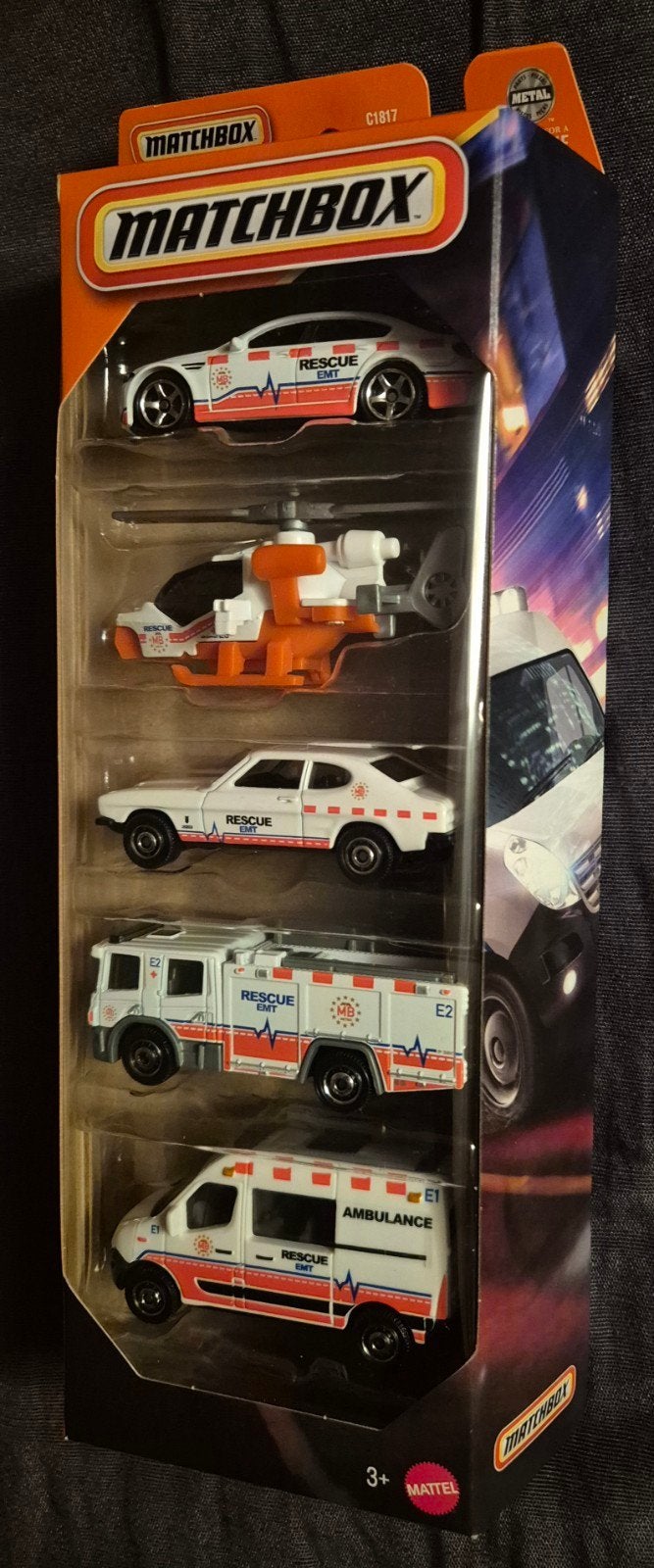 Gloednieuw Matchbox Rescue EMT 5-pack, ford capri mk1, Verzamelen, Speelgoed, Ophalen, Nieuw